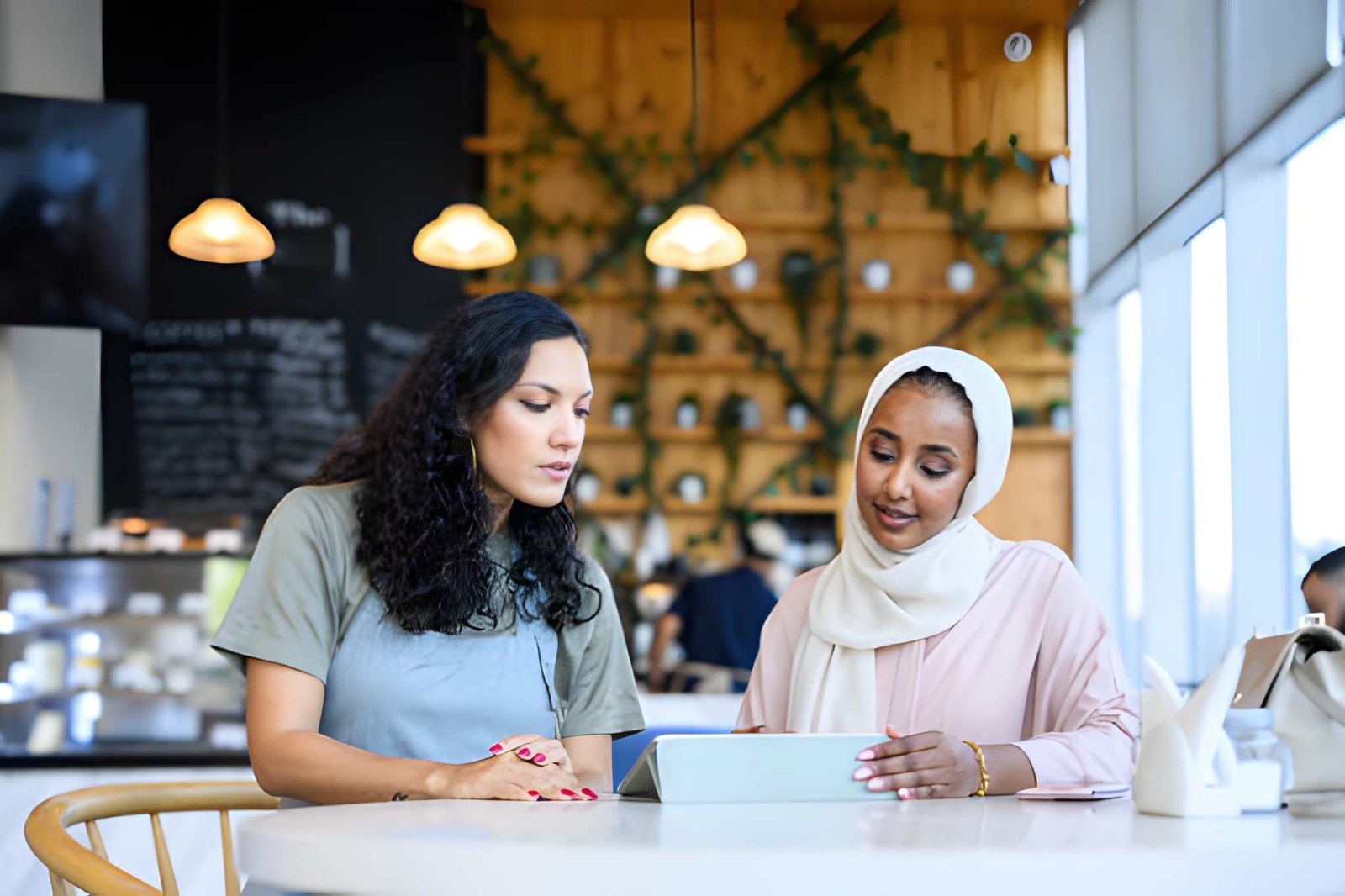 An accountant reviewing bookkeeping records for a UAE business